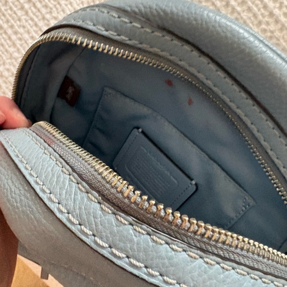 Coach Pale Blue Pebbled Leather Mini Backpack - Picture 3 of 6